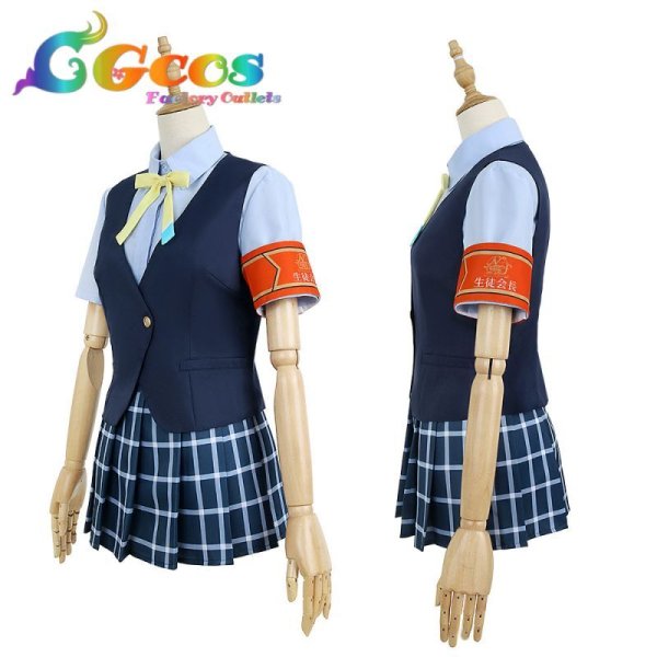 画像3: ラブライブ!虹ヶ咲学園スクールアイドル同好会 スクスタ 虹ヶ咲学園 三船栞子 夏服 コスプレ衣装 (3)