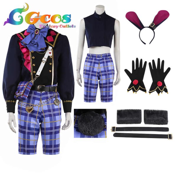 画像7: あんさんぶるスターズ! Music Ra*bits Wander!ブラックバニー in UNDERLAND 仁兎なずな  紫之創 真白友也 天満光 コスプレ衣装 (7)