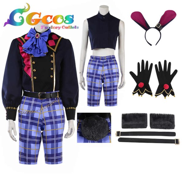 画像8: あんさんぶるスターズ! Music Ra*bits Wander!ブラックバニー in UNDERLAND 仁兎なずな  紫之創 真白友也 天満光 コスプレ衣装 (8)