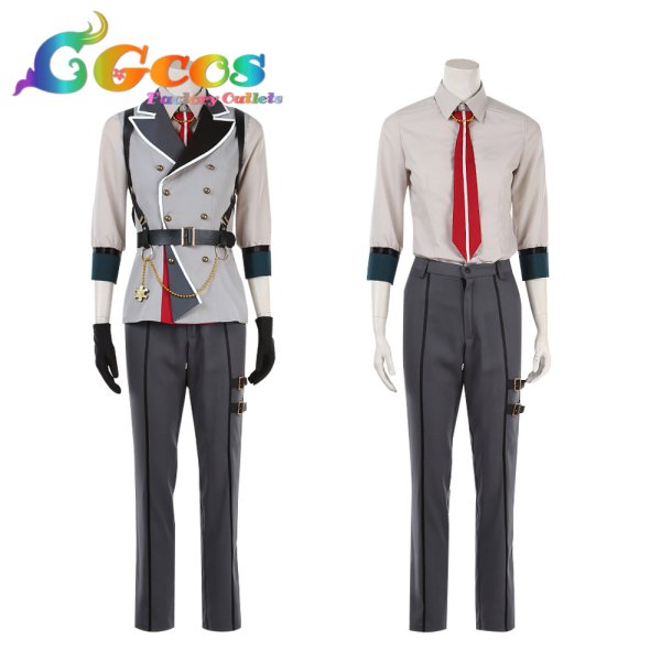 画像5: あんさんぶるスターズ!!Music Double Face 緑眼の仕置き人 三毛縞斑 コスプレ衣装 (5)