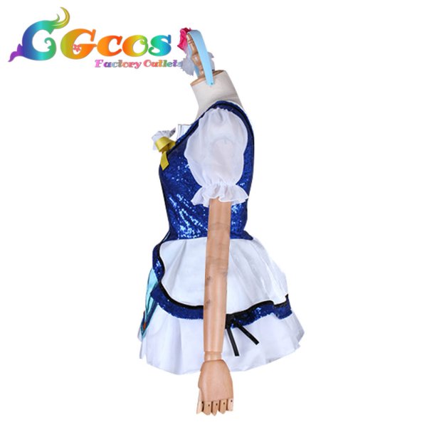 画像2: ラブライブ! サンシャイン!! 弾ける笑顔 WATER BLUE NEW WORLD 国木田花丸UR 覚醒後 コスプレ衣装 (2)