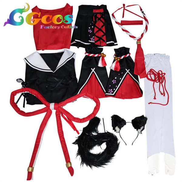 画像4: バーチャルYouTuber VTuber 大神ミオ 通常衣装 コスプレ衣装 (4)