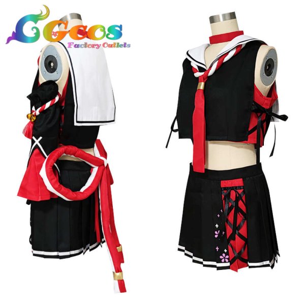 画像2: バーチャルYouTuber VTuber 大神ミオ 通常衣装 コスプレ衣装 (2)