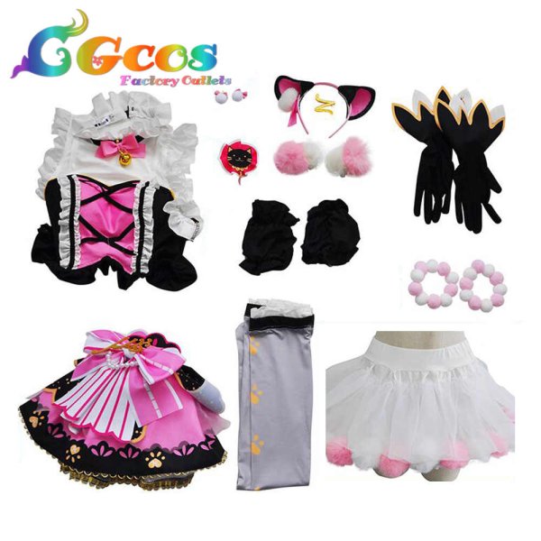 画像15: ラブライブ!スクフェスAC キャットツインテール 園田海未 高坂穂乃果 南ことり 西木野真姫 星空凛 小泉花陽 絢瀬絵里 矢澤にこ 東條希 コスプレ衣装 (15)