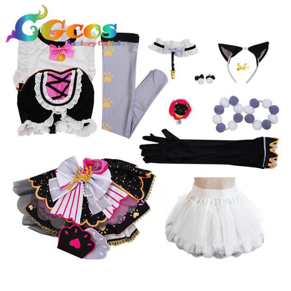 画像11: ラブライブ!スクフェスAC キャットツインテール 園田海未 高坂穂乃果 南ことり 西木野真姫 星空凛 小泉花陽 絢瀬絵里 矢澤にこ 東條希 コスプレ衣装 (11)