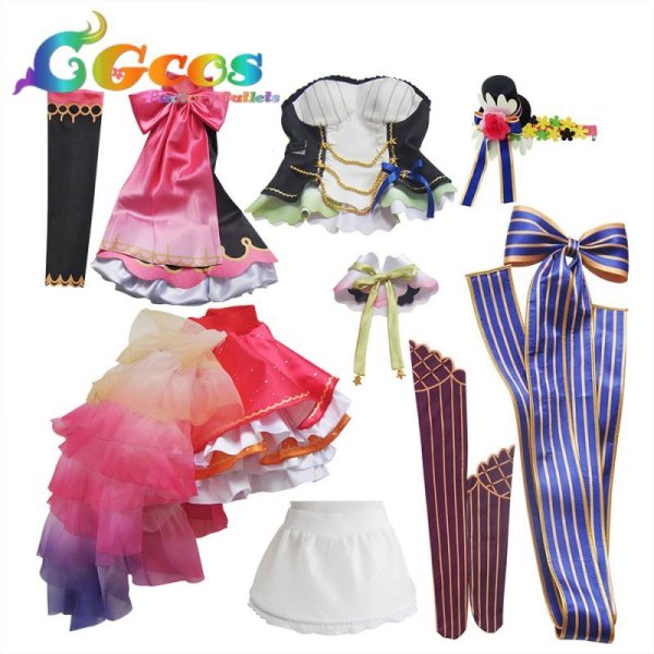 画像8: Re:ゼロから始める異世界生活 ラム レム アイドルVer コスプレ衣装 (8)