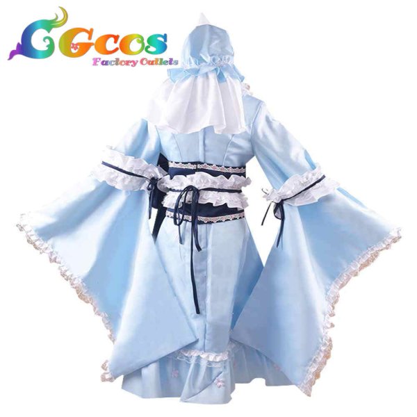 画像2: 東方Project 西行寺幽々子 東方妖々夢 コスプレ衣装 (2)