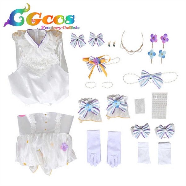 画像4: ラブライブ!スーパースター!! Liella! 嵐千砂都 ジューンブライド編 憧れのウエディング コスプレ衣装 (4)