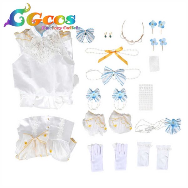 画像4: ラブライブ!スーパースター!! Liella! 唐可可 ジューンブライド編 紫陽花の絆 コスプレ衣装 (4)