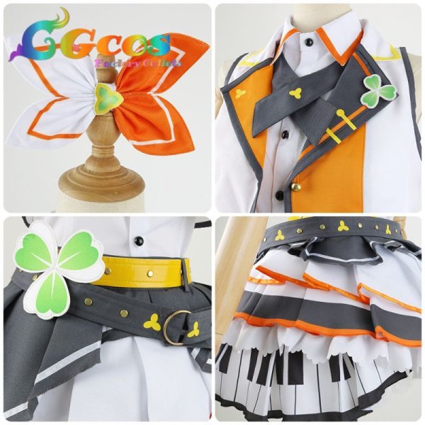 画像4: 「一部在庫あり」プロジェクトセカイ カラフルステージ! プロセカ MORE MORE JUMP! 花里みのり コスプレ衣装 (4)