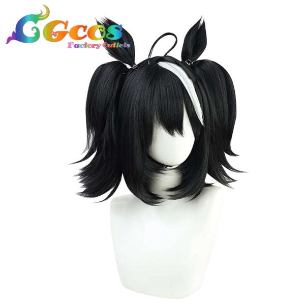 画像2: ウマ娘プリティーダービー ウィッグ キタサンブラック コスプレ衣装 (2)