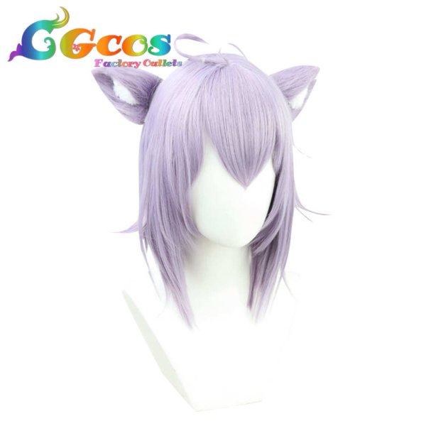 画像2: バーチャルYouTuber VTuber ウィッグ 猫又おかゆ コスプレ衣装 (2)