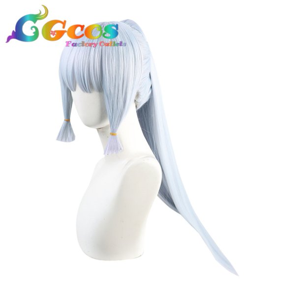 画像2: 原神 げんしん ウィッグ 神里綾華 コスプレ衣装 (2)