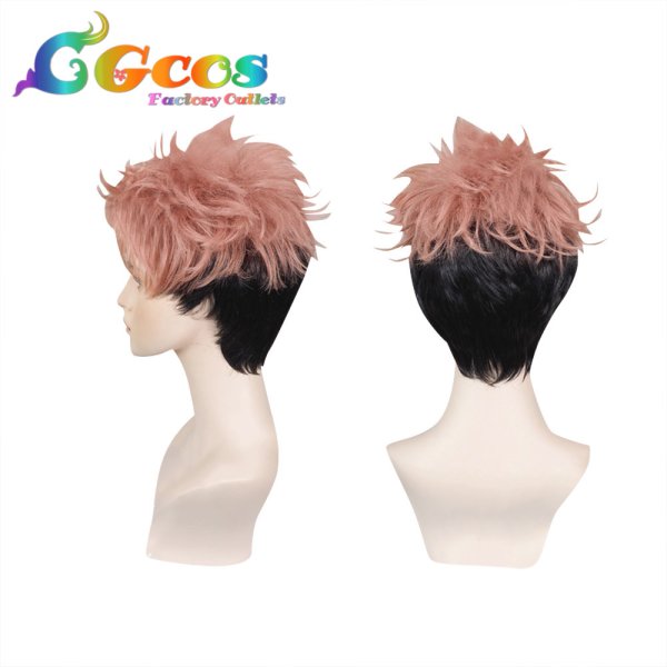 画像3: 呪術廻戦 ウィッグ 虎杖悠仁 コスプレ衣装 (3)