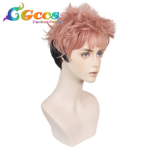 画像2: 呪術廻戦 ウィッグ 虎杖悠仁 コスプレ衣装 (2)