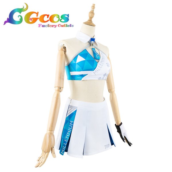 画像2: 「一部在庫あり」ブルーアーカイブ キヴォトス大運動会 晄輪大祭 猫塚ヒビキ チア衣装 コスプレ衣装 (2)