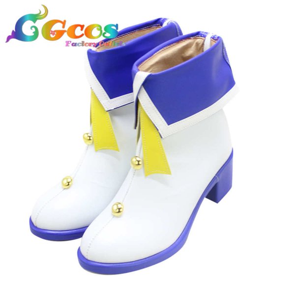 画像2: ブルーアーカイブ コスプレ靴 阿慈谷ヒフミ コスプレブーツ コスプレ衣装 (2)