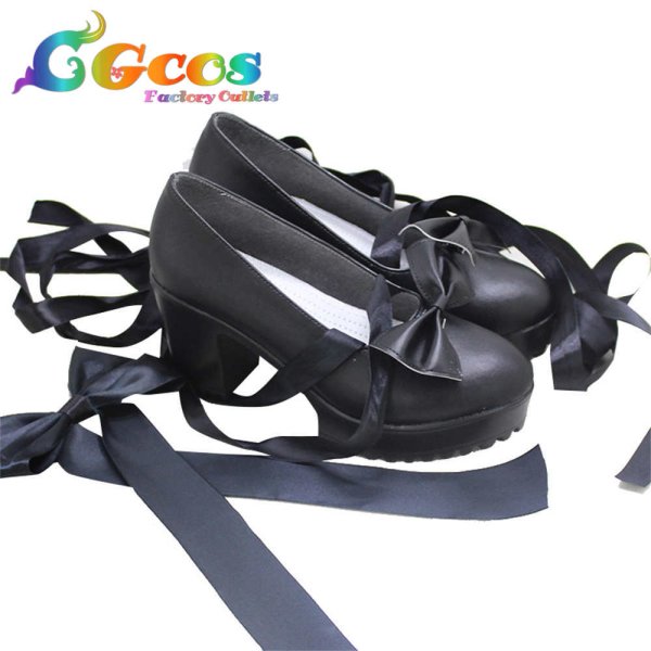 画像2: バーチャルYouTuber VTuber コスプレ靴 夜見れな 初期衣装 コスプレブーツ コスプレ衣装 (2)