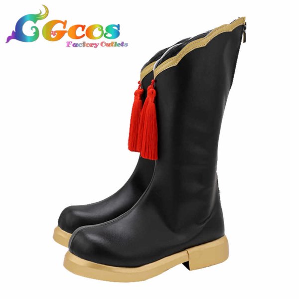 画像2: 五等分の花嫁 コスプレ靴 中野五月 チャイナメイド コスプレブーツ コスプレ衣装 (2)