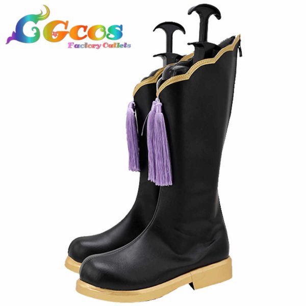 画像2: 五等分の花嫁 コスプレ靴 中野四葉 チャイナメイド コスプレブーツ コスプレ衣装 (2)