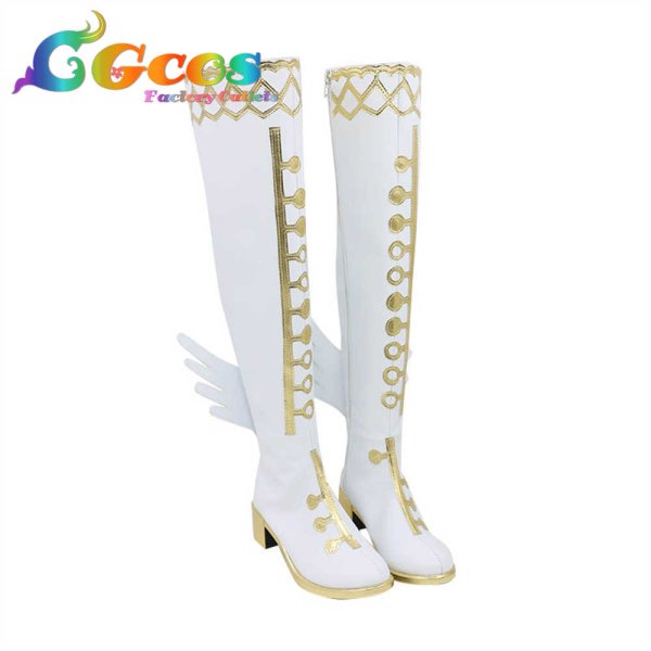 画像2: プリパラ　コスプレ靴　ファルル　ハートフルMMサイリウムワンピ　コスプレブーツ　コスプレ衣装 (2)