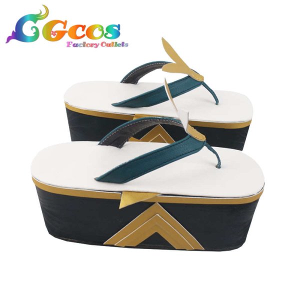 画像3: 本格幻想RPG 陰陽師　コスプレ靴　青行燈　銀杏黄葉　コスプレブーツ　コスプレ衣装 (3)