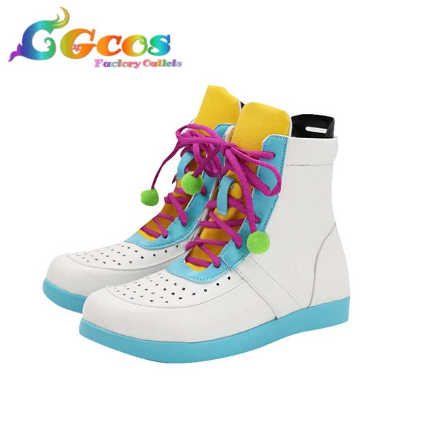 画像2: BanG Dream!　バンドリ　コスプレ靴　ハロー、ハッピーワールド！ にこにこプラネット/3周年　ライブ衣装　弦巻こころ　北沢はぐみ　瀬田薫　松原花音　コスプレブーツ　コスプレ衣装 (2)