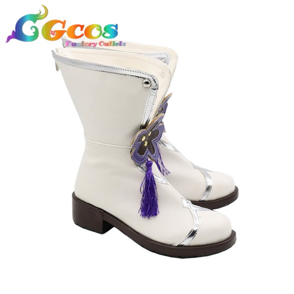 画像2: グランブルーファンタジー×ラブライブ!サンシャイン!! コスプレ靴 小原鞠莉 コスプレブーツ コスプレ衣装 (2)