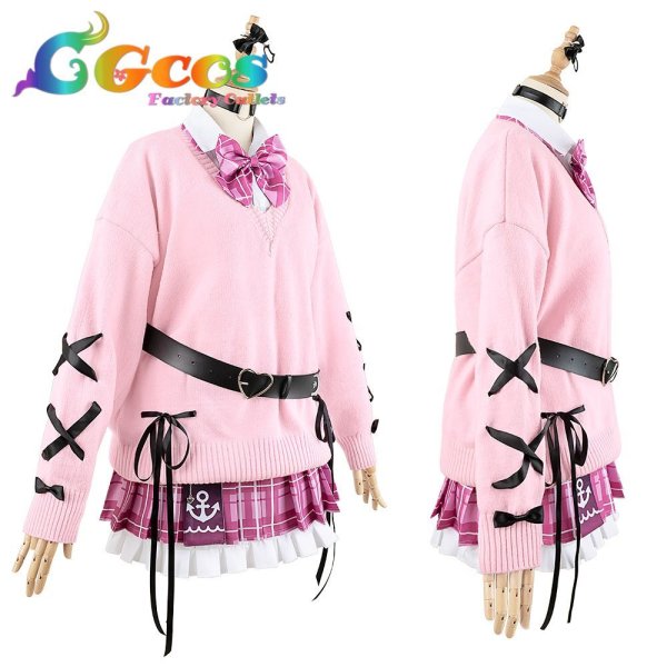 画像2: 「一部在庫あり」バーチャルYouTuber VTuber 5億年ぶりの新衣装 カーディガンver. 湊あくあ コスプレ衣装 (2)