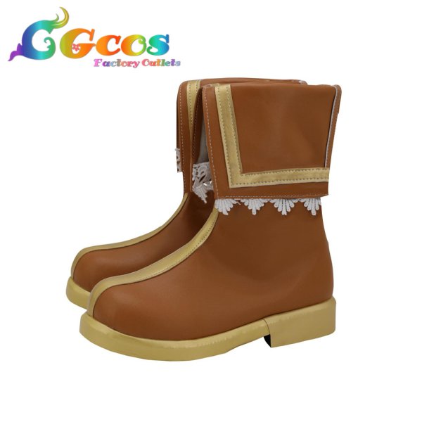 画像2: BanG Dream! バンドリ コスプレ靴 Poppin'Party 山吹沙綾 コスプレブーツ コスプレ衣装 (2)