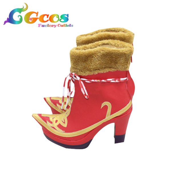 画像2: ラブライブ! サンシャイン!! コスプレ靴 Aqours 紅葉狩り編 覚醒後 黒澤ルビィ コスプレブーツ コスプレ衣装 (2)