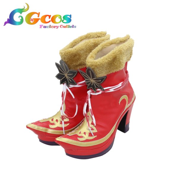 画像2: ラブライブ! サンシャイン!! コスプレ靴 Aqours 紅葉狩り編 覚醒後 黒澤ルビィ コスプレブーツ コスプレ衣装 (2)