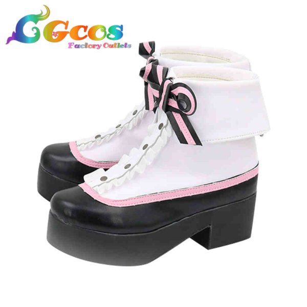 画像2: バーチャルYouTuber VTuber コスプレ靴 月ノ美兎 アイドル衣装 コスプレブーツ コスプレ衣装 (2)