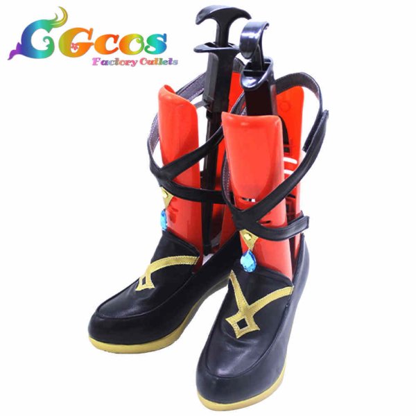 画像2: 原神 げんしん コスプレ靴 薔薇が返り咲く頃 リサ コスプレブーツ コスプレ衣装 (2)