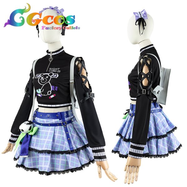 画像2: 「一部在庫あり」プロジェクトセカイ カラフルステージ! 25時、ナイトコードで。 描きたくなった表情 東雲絵名 コスプレ衣装 (2)