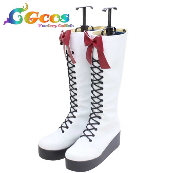 画像2: バーチャルYouTuber　VTuber　コスプレ靴　橘ひなの　白軍服　コスプレブーツ　コスプレ衣装 (2)