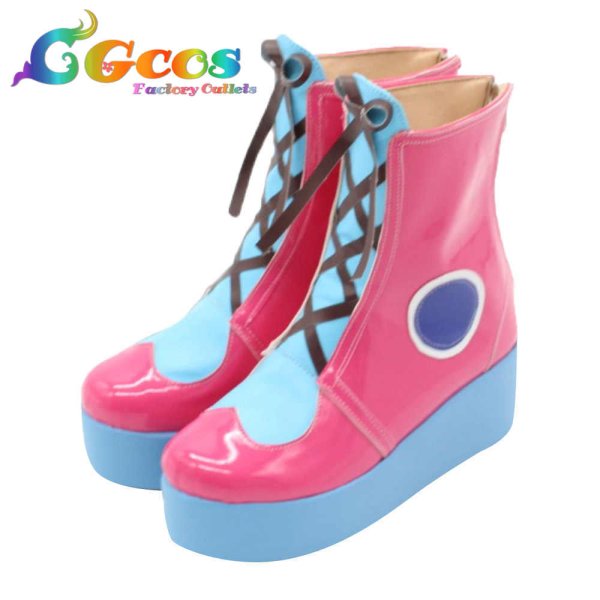 画像2: プロジェクトセカイ カラフルステージ!feat.初音ミク コスプレ靴 鳳えむ えむ隊員は調査中! POP IN MY HEART!! コスプレブーツ コスプレ衣装 (2)