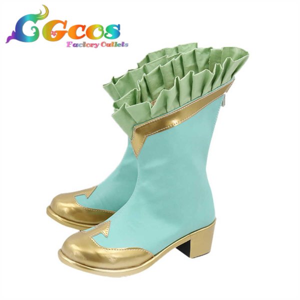 画像2: ウマ娘プリティーダービー コスプレ靴 グラスワンダー セイントジェード・ヒーラー コスプレブーツ コスプレ衣装 (2)