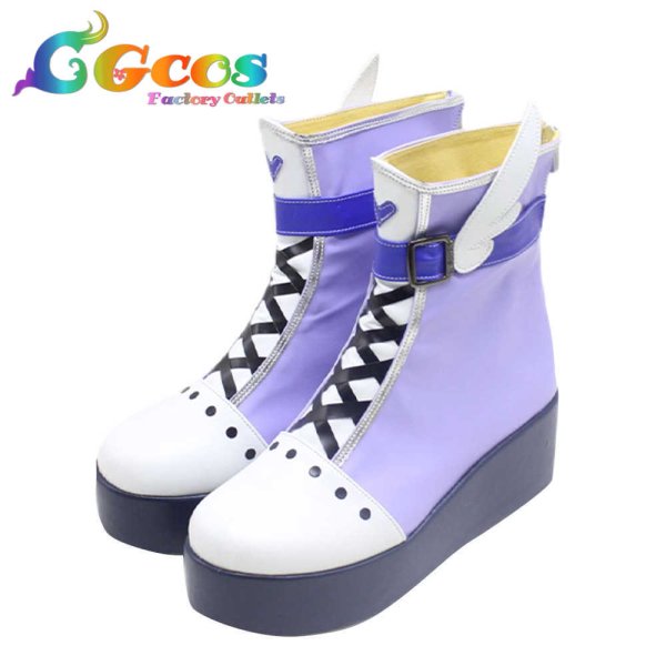 画像2: プロジェクトセカイ カラフルステージ!feat.初音ミク コスプレ靴 描きたくなった表情 東雲絵名 コスプレブーツ コスプレ衣装 (2)