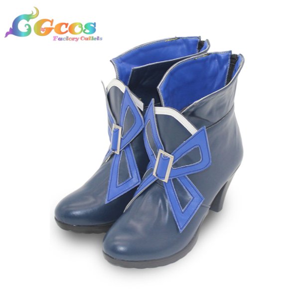 画像2: 原神 げんしん コスプレ靴 フォカロルス 水神 コスプレブーツ コスプレ衣装 (2)