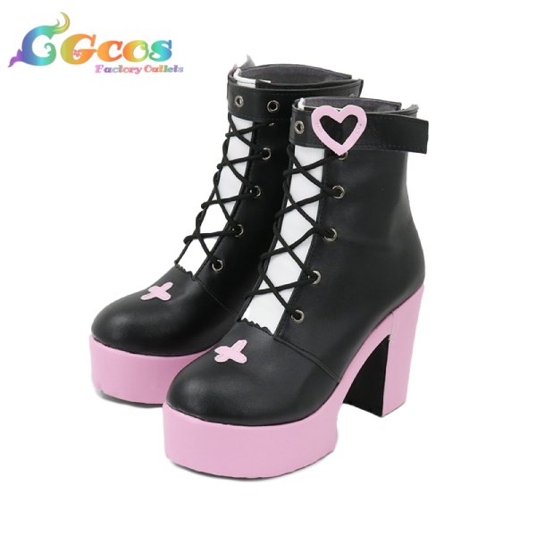 画像2: バーチャルYouTuber VTuber コスプレ靴 如月ルミィ コスプレブーツ コスプレ衣装 (2)