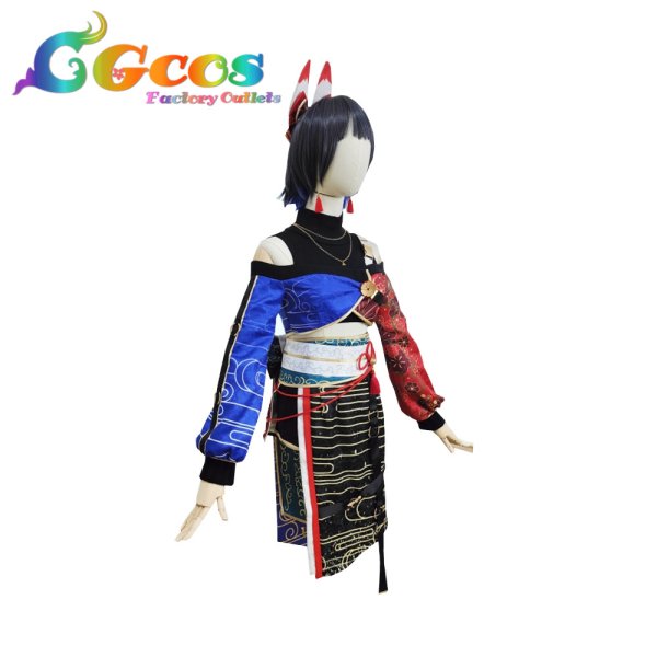 画像2: プロジェクトセカイ カラフルステージ!feat.初音ミク 白石杏 侍る白狐の衣 コスプレ衣装 (2)