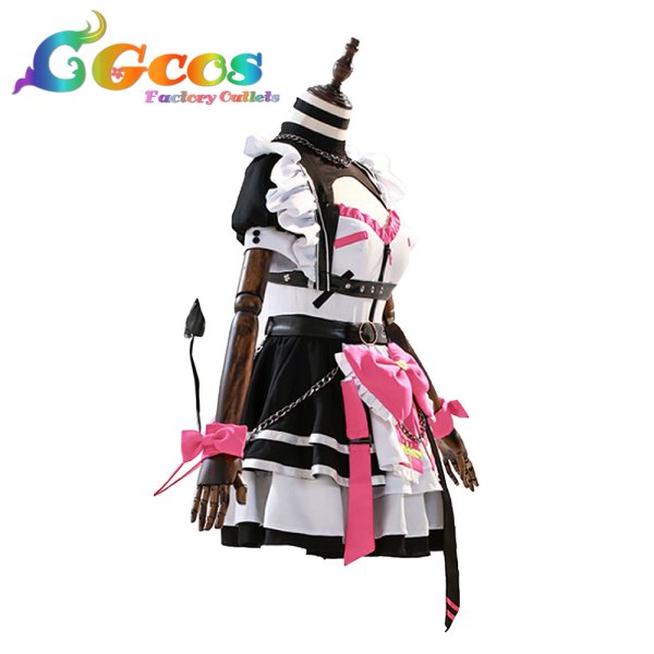 画像3: バーチャルYouTuber VTuber 常闇トワ メイド服 コスプレ衣装 (3)