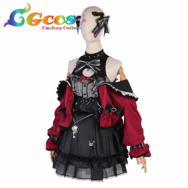 画像2: バーチャルYouTuber VTuber 沙花叉クロヱ 地雷系衣装 コスプレ衣装 (2)