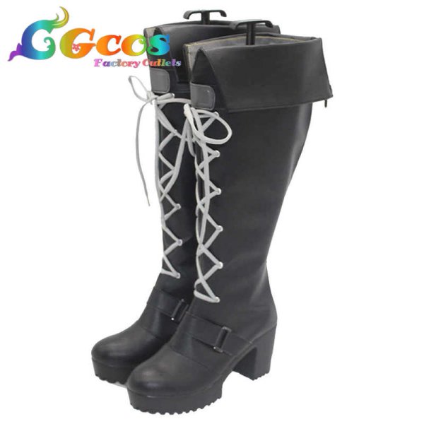 画像2: バーチャルYouTuber　Vtuber　コスプレ靴　ぽむ・れいんぱふ　Pomu Rainpuff　ミリタリー　コスプレブーツ　コスプレ衣装 (2)