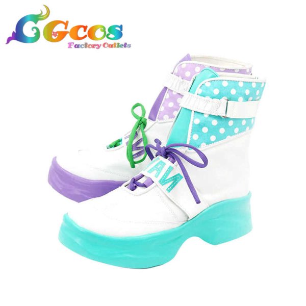 画像2: バーチャルYouTuber Vtuber コスプレ靴 常闇トワ 白衣装 コスプレブーツ コスプレ衣装 (2)