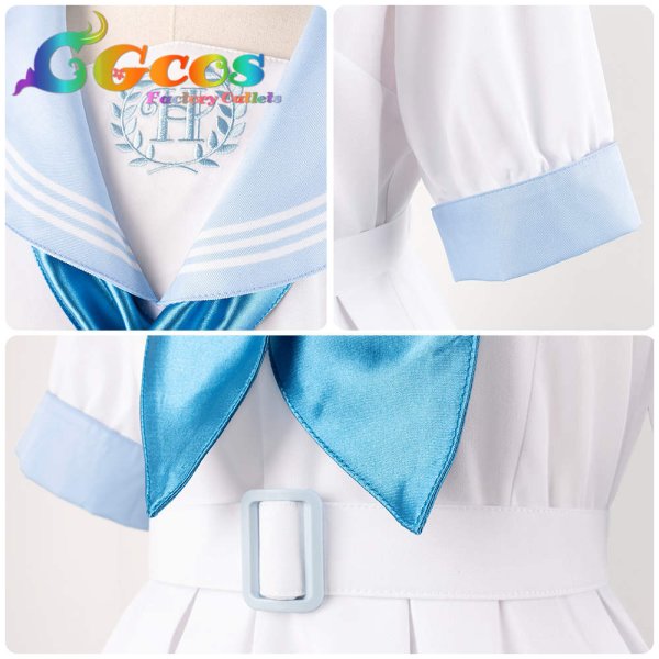 画像6: 50%OFF! 　半額セール　バーチャルYouTuber　VTuber　ほろはにヶ丘高校　桃鈴ねね　猫又おかゆ　兎田ぺこら　全員　セーラー服　コスプレ衣装 (6)