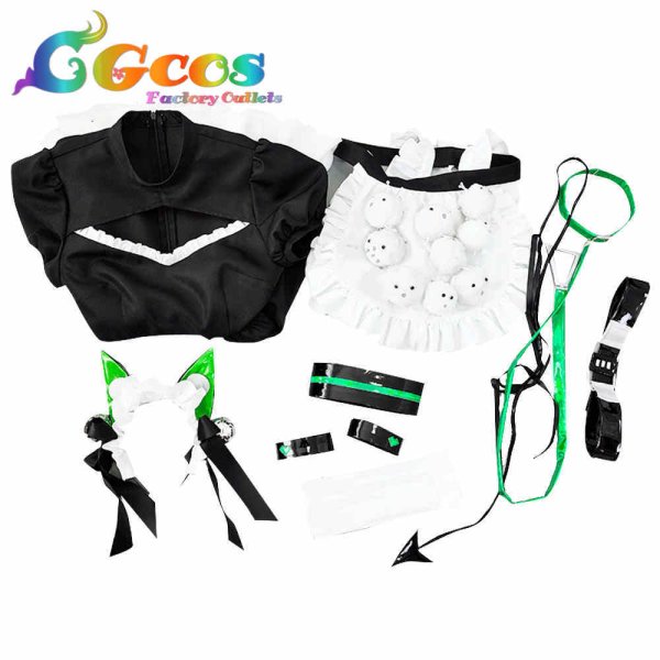 画像3: バーチャルYouTuber VTuber 阿? アザ Aza メイド服 コスプレ衣装 (3)