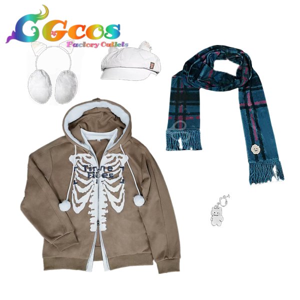 画像2: バーチャルYouTuber VTuber アザ Aza 私服 冬春 ズボンとコートなし コスプレ衣装 (2)