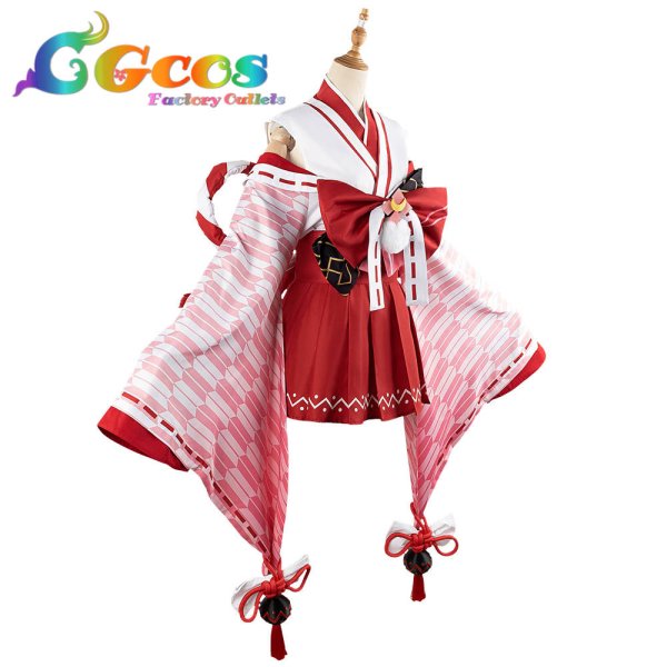 画像5: バーチャルYouTuber　VTuber　百鬼あやめ　巫女服　コスプレ衣装 (5)